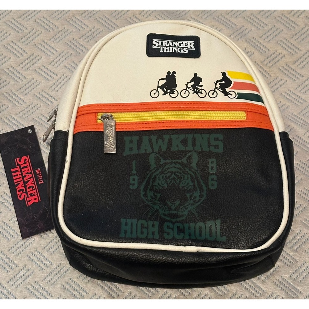 Netflix Stranger Things Hawkins High Small Backpack Purse Multicolor NEW